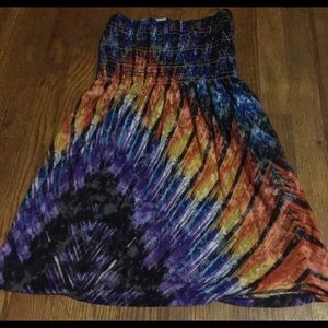 Unit Smocked bathing suit cover up dress rainbow